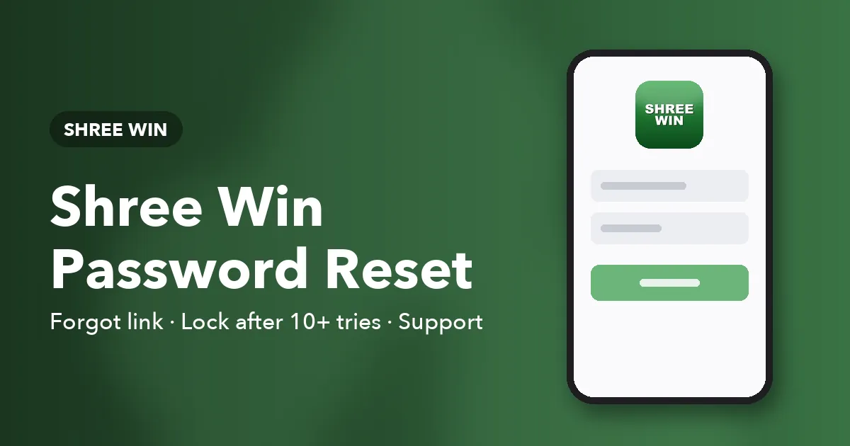 Banner for the Shree Win password reset guide covering the forgot password link and account unlock