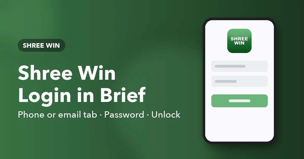Banner for Shree Win Login showing the phone number and password sign-in fields